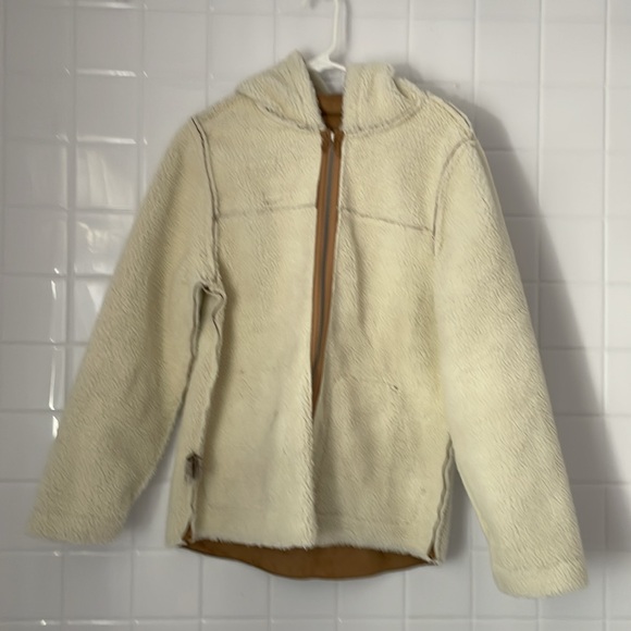 Koolaburra by UGG, color khaki hoodie jacket, size 14-16. Made with faux fur - Picture 12 of 17